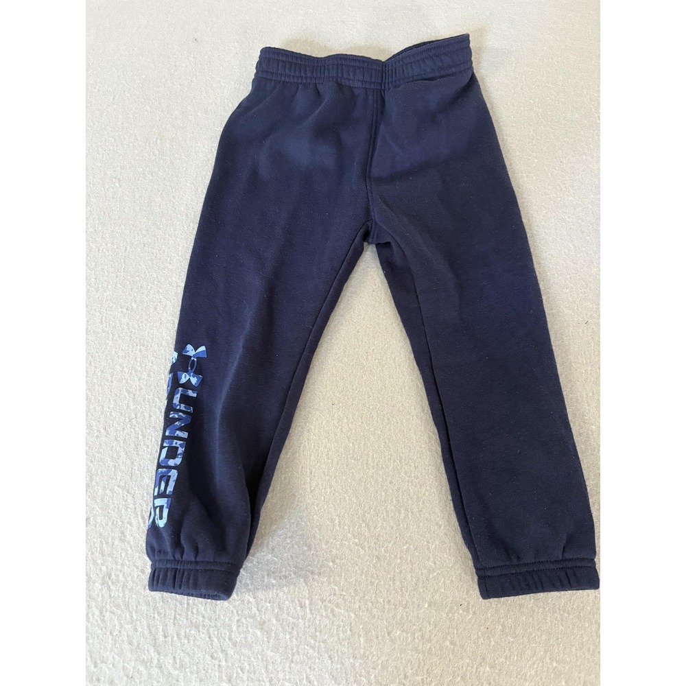 Under Armour Pants Toddler Boys 2T Horizon Blue Fleece Joggers Sweatpants Logo
